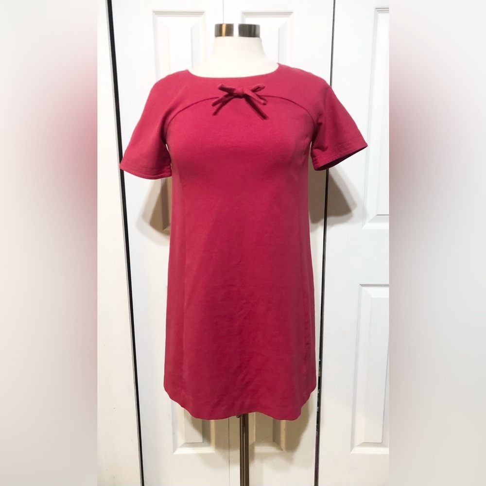 Boden Red Short Sleeve Ladies Crew Neck Mini Shift Dress Size US 4